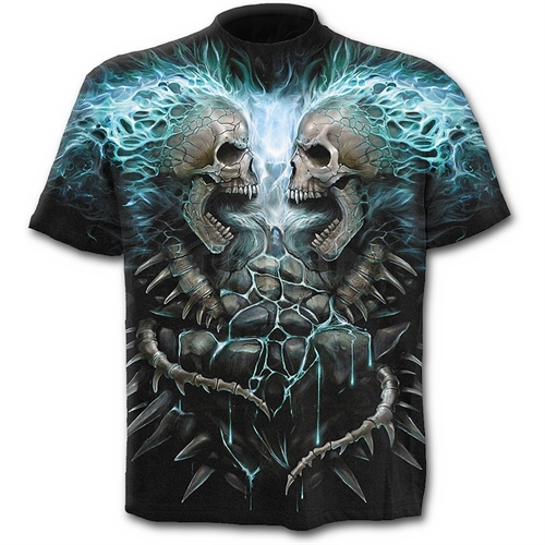 Spiral - Flaming Spine Allover, T-Shirt