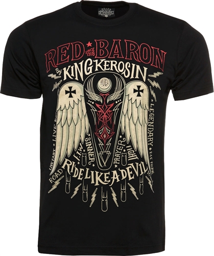 King Kerosin - Legendary Red Baron, T-Shirt schwarz