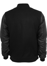 Urban Classics - Wool Leather Button Jacket, Colla