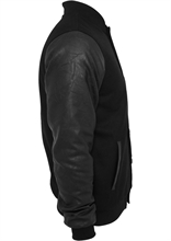 Urban Classics - Wool Leather Button Jacket, Colla
