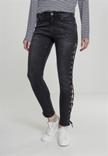 Urban Classics - Denim Lace Up Skinny, Girl-Hose