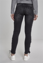 Urban Classics - Denim Lace Up Skinny, Girl-Hose