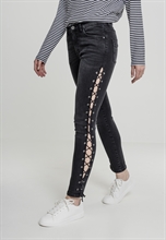 Urban Classics - Denim Lace Up Skinny, Girl-Hose