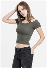 Urban Classics - Off Shoulder Rib Tee, Girl-Shirt